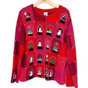 Fisher Hill Embroidered Snowglobes Cardigan